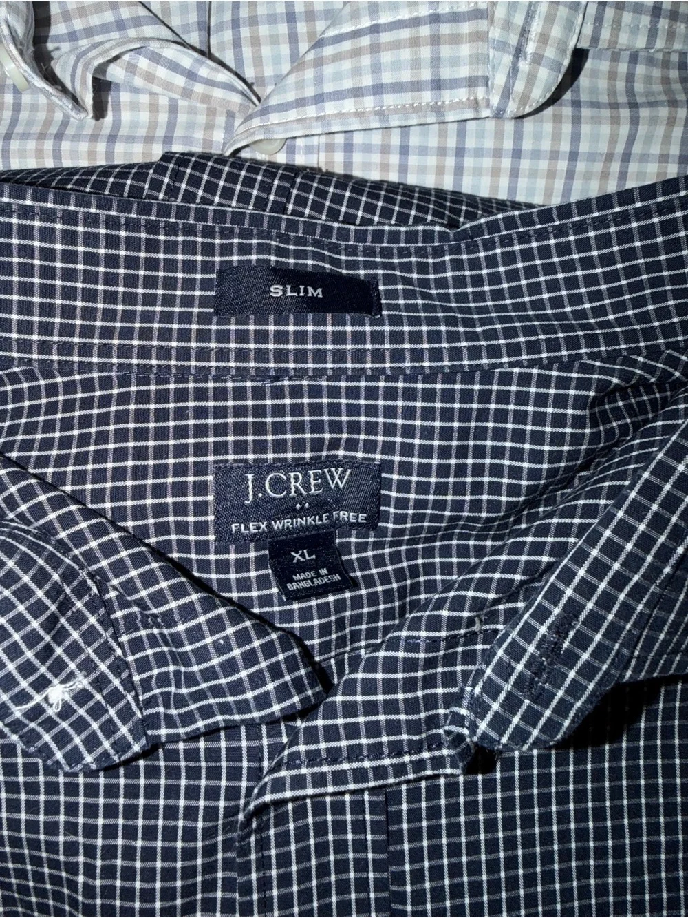 J. Crew Slim Fit Checked Shirt Bundle - Navy, White, Light Green